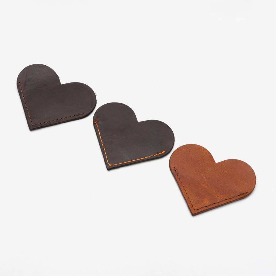 Heart corner bookmarks in three colors
