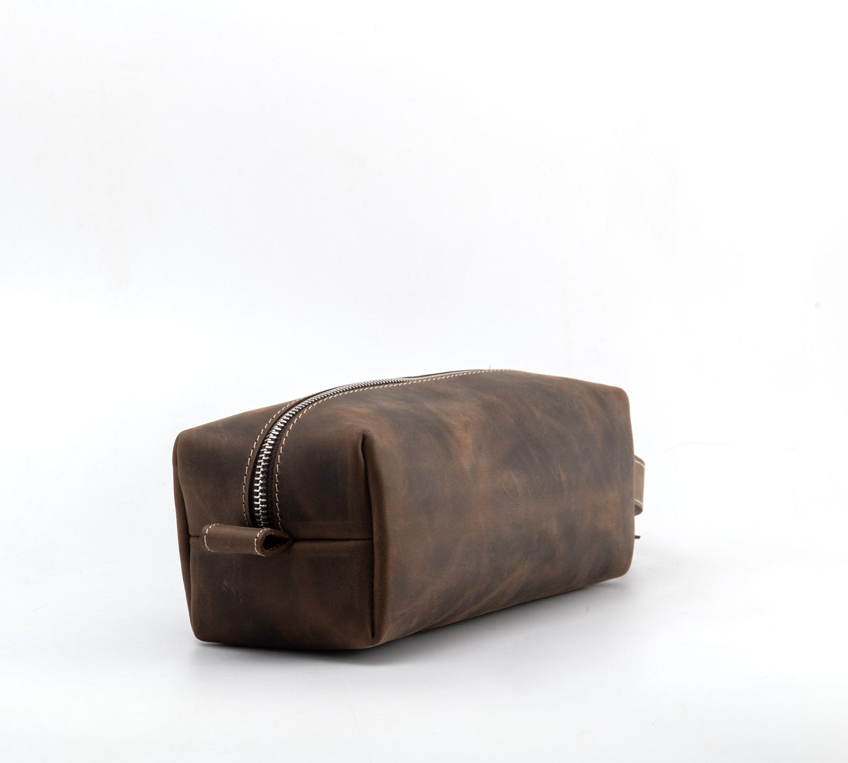 Chestnut dopp kit side view