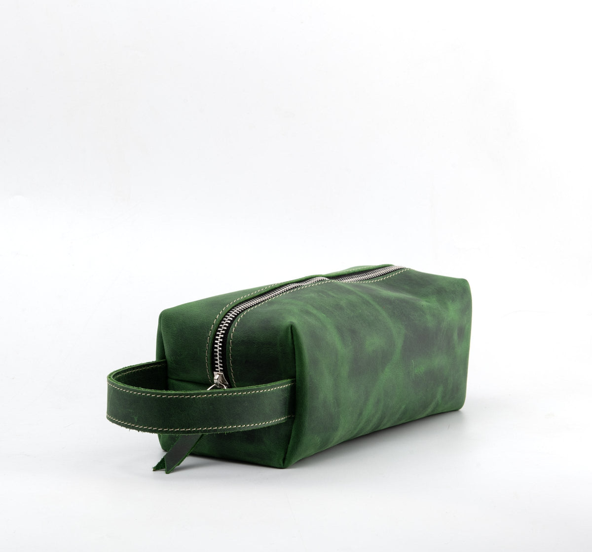 Green dopp kit side view