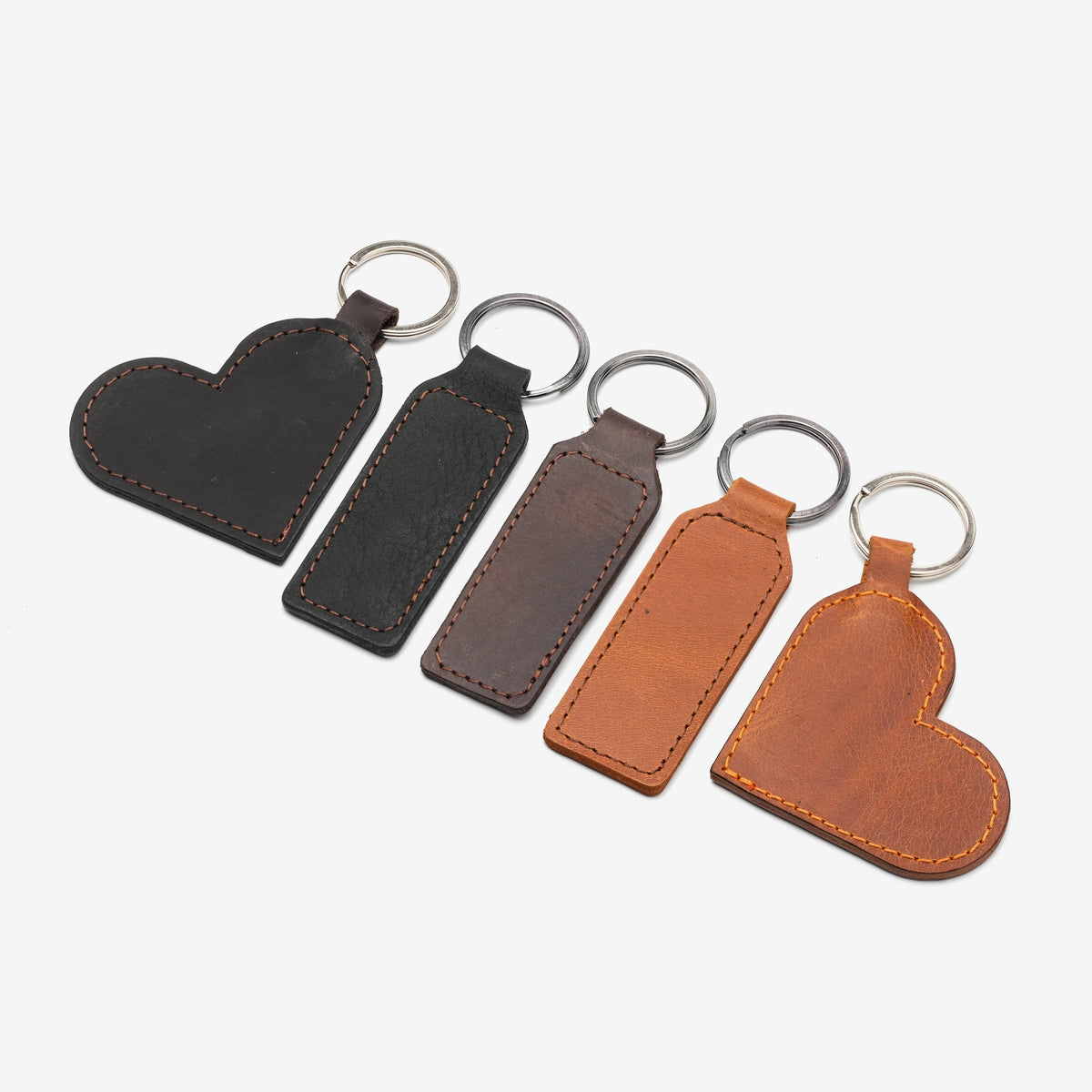 Leather keychains in five colors