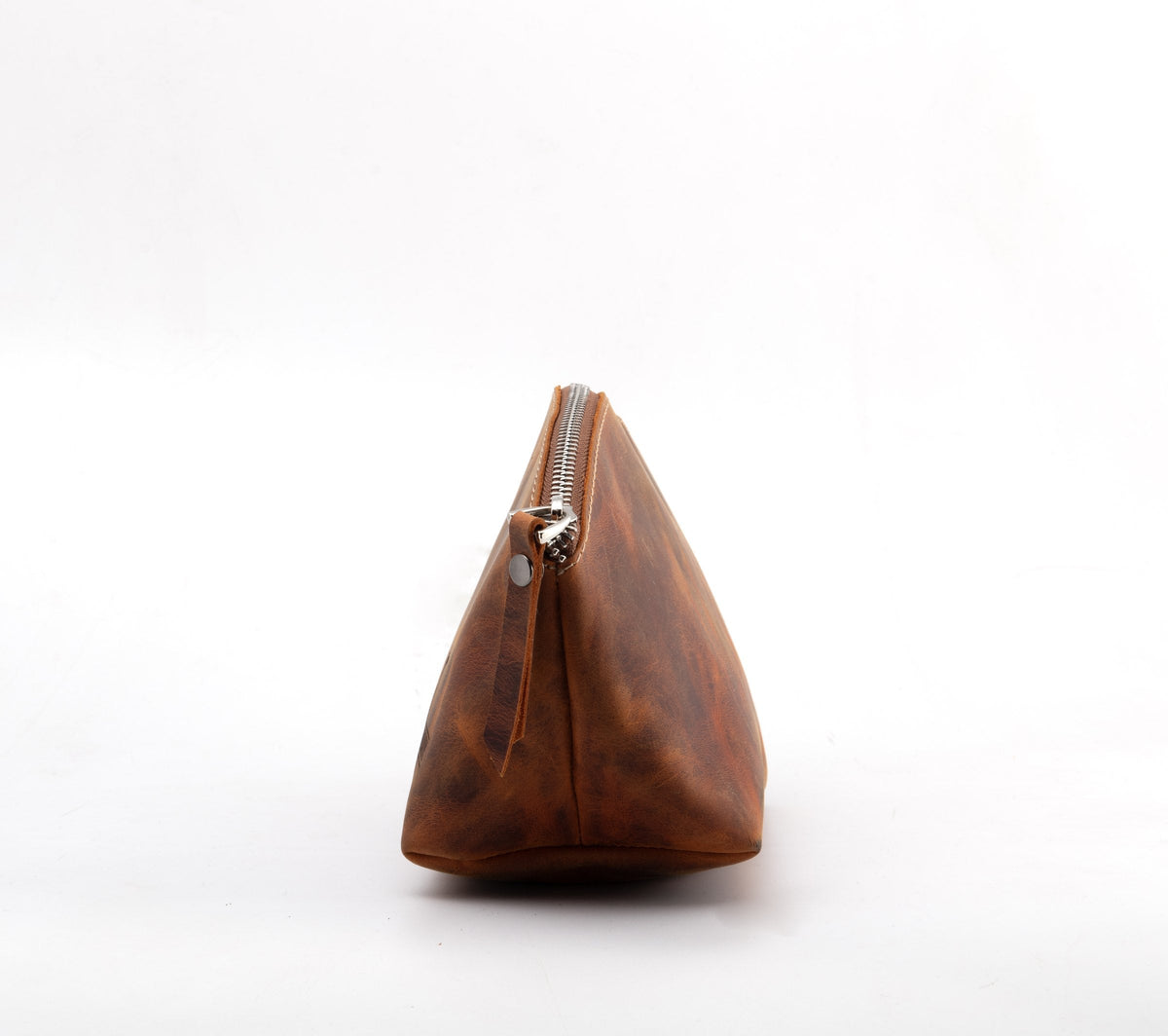 Camel makeup bag side view