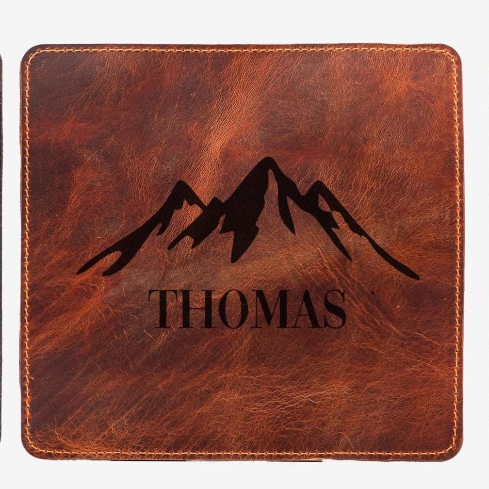 Engraved mountain design mouse pad