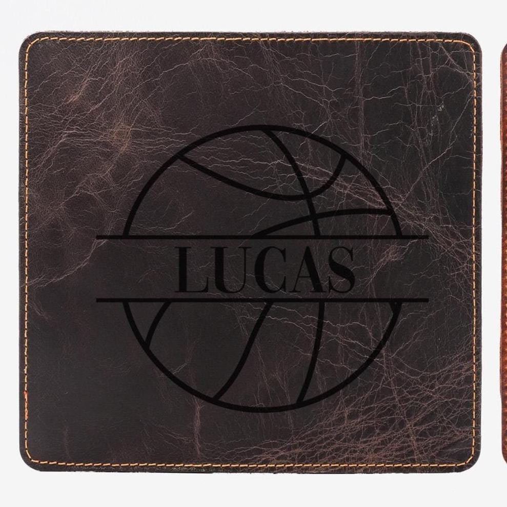 Black mouse pad with engraved design