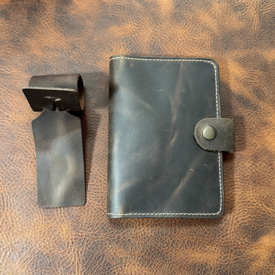 Chestnut leather passport holder